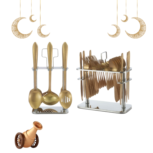 طقم ملاعق بستاند برونز