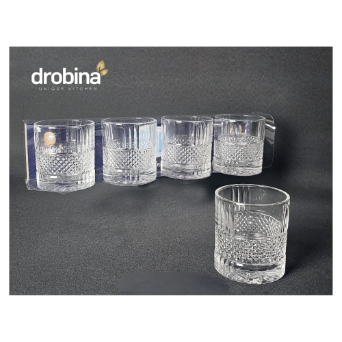 طقم كاسات عصير زجاج كريستال 4 حبة شفاف