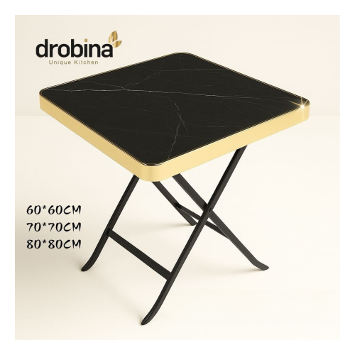 طاولة مربع قابلة للطي اسود ذهبي