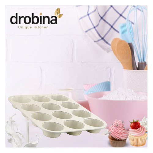 قالب كوب كيك 12 خانه دروبينا Cream
