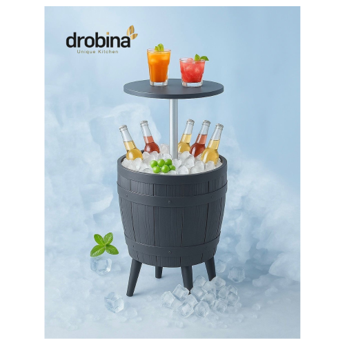 طاولة مع حافظة ثلج من دروبينا