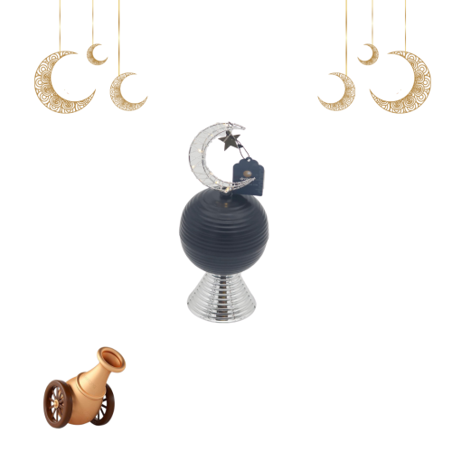 صحن حلاوة وسط بغطاء مضيء فضي