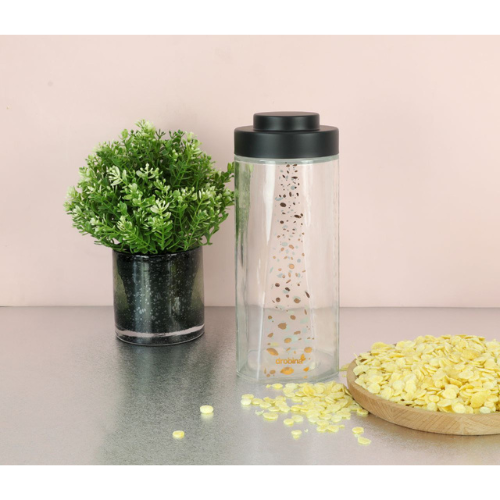 مرطبان زجاج 2 لتر اسود