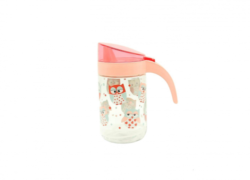 جك زجاج 0.75 لتر رسومات وردي