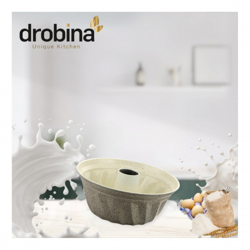 قالب كيك بعامود مزخرف25سم دروبينا Grey