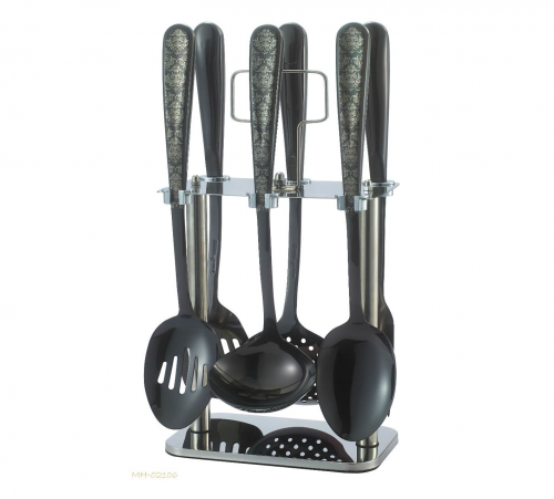 طقم ملاعق غرف 7 قطع أسود كامل drobina