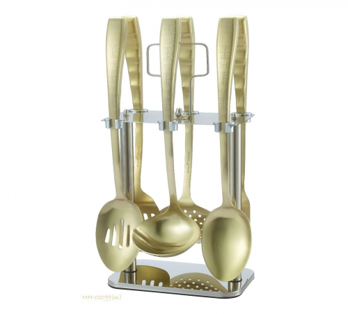 طقم ملاعق غرف 7 قطع ذهبي مات drobina