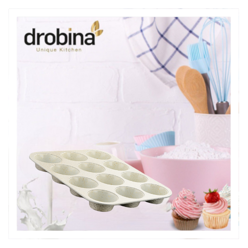 قالب كوب كيك 12 خانه دروبينا Grey