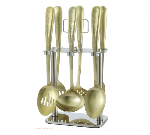 طقم ملاعق غرف 7 قطع ذهبي مات drobina