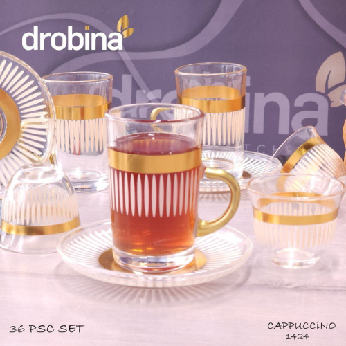 طقم شاي و قهوة 36قطعة drobina مخطط Cappuccino