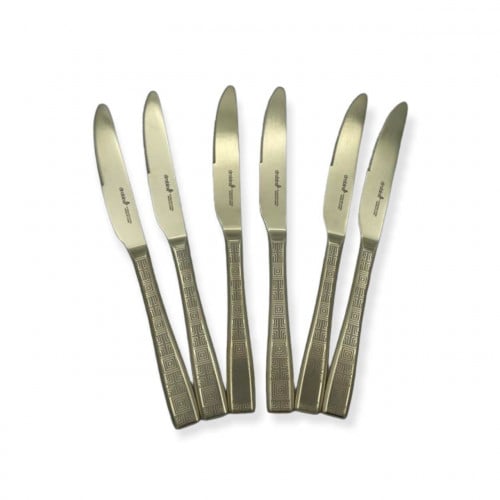 سكاكين اكل drobina ذهبي ليزر مات