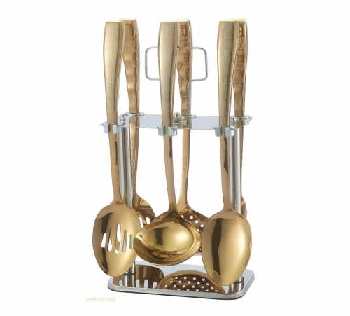 طقم ملاعق غرف 7 قطع برونز ذهبي drobina