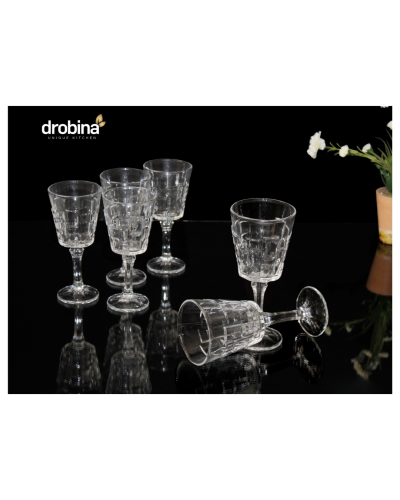 كاسات عصير بقاعدة كريستال شفاف 6 قطع