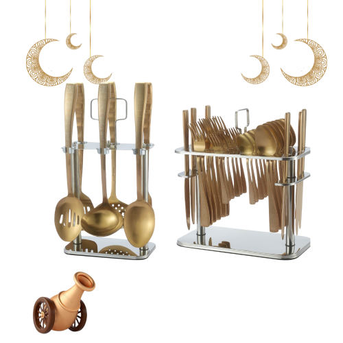 طقم ملاعق بستاند برونز