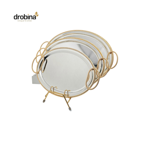 طقم تباسي تقديم بيضوي لونين