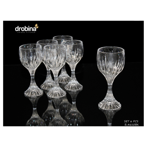 كاسات عصير بقاعدة كريستال شفاف 6 قطع