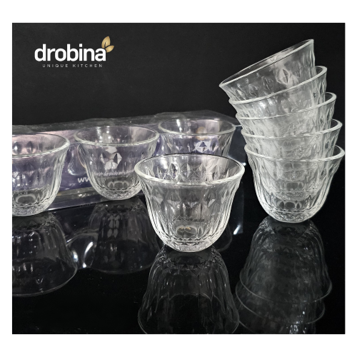 فنجان قهوة عربي شفاف زجاج 6 حبة