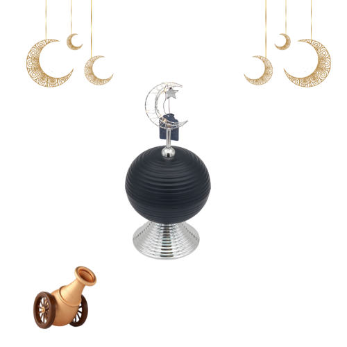 صحن حلاوة كبير بغطاء مضيء فضي