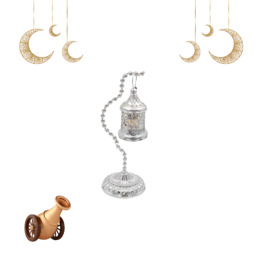 فانوس رمضان بإضاءة فضي