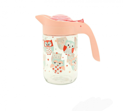 جك زجاج 1لتر رسومات وردي