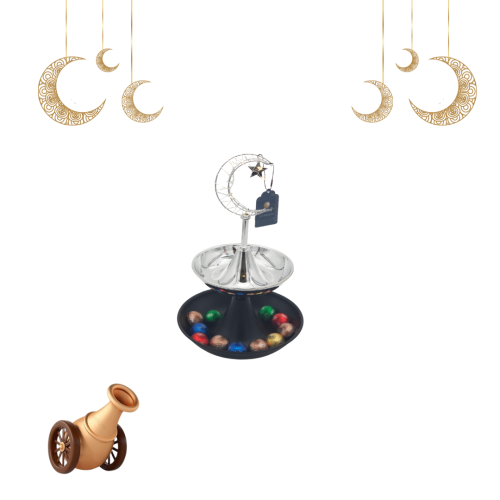 شيالة فناجين دروين بإضاءة فضي