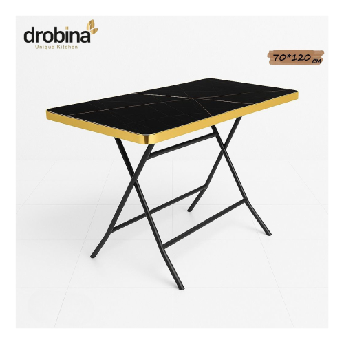طاولة مستطيل قابلة للطي اسود ذهبي