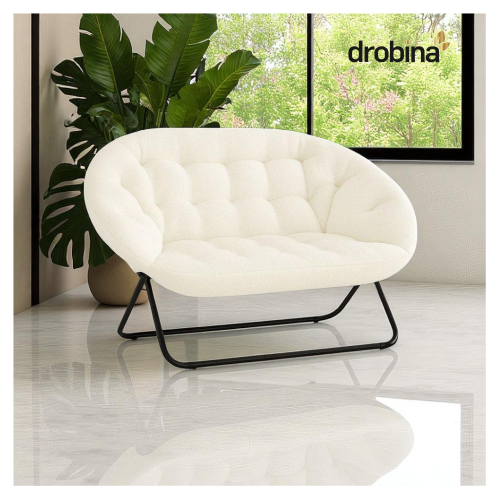 كنبة صوفا 140سم بوكليه ابيض قابلة للطي