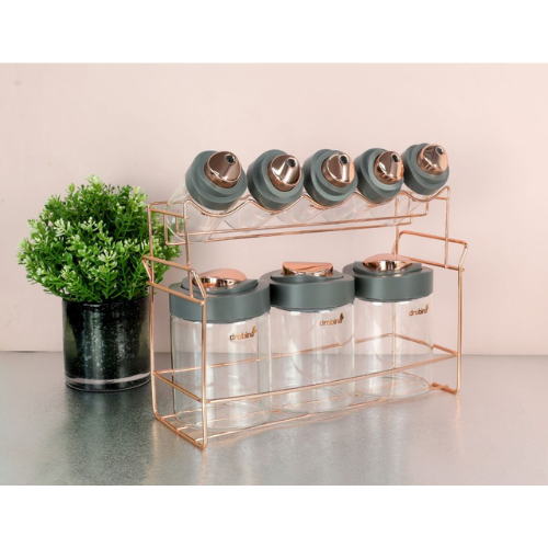 طقم علب بهارت 9 قطع رمادي