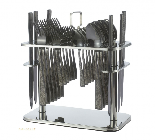 طقم ملاعق 30 قطعة أسود كامل drobina