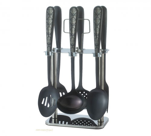 طقم ملاعق غرف 7 قطع أسود مات drobina