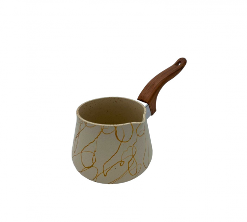 ركوة قهوة غرانيت مقاس 2 كريم خشبي