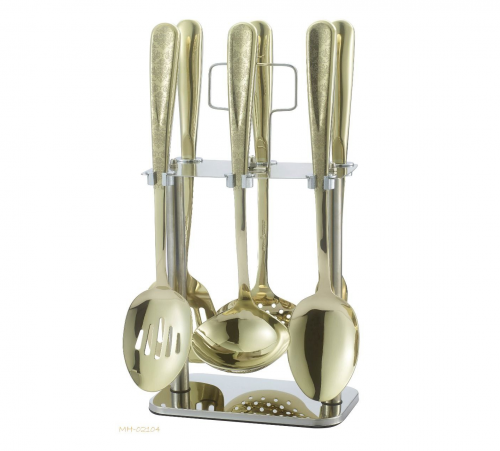 طقم ملاعق غرف 7 قطع ذهبي كامل drobina