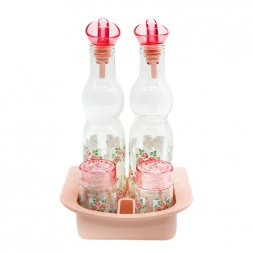 طقم مزيته زجاج مشجر 5 قطع