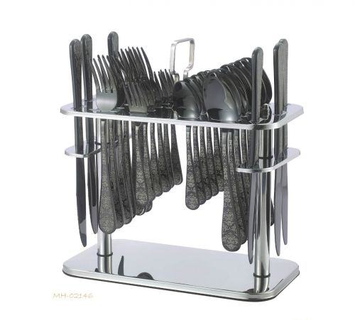 طقم ملاعق 30 قطعة أسود كامل drobina