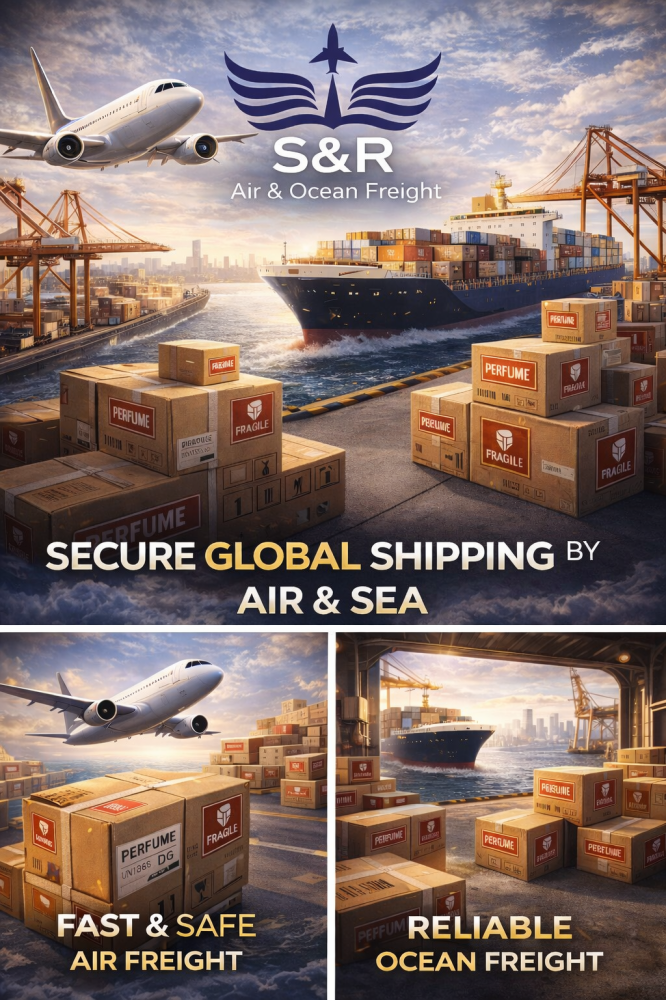 شحن العطور بكميات كبيرة وكميات قليلة جوًا وبحرًا مع شركة S&R – دليلك