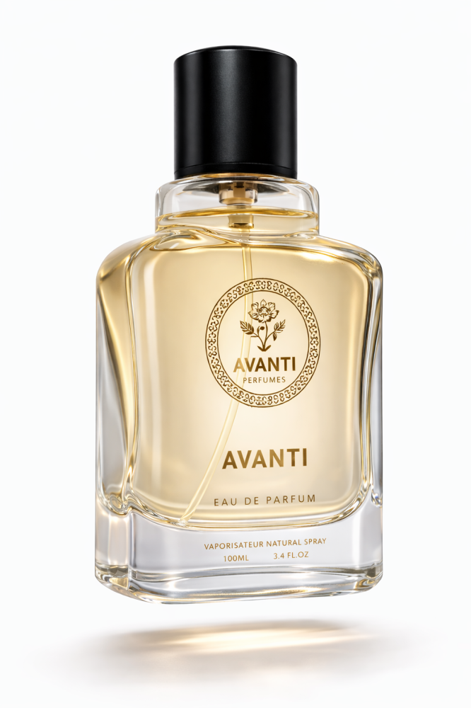 زجاجة عطر أفانتي بخلاصة العطر للجنسين باللون الذهبي