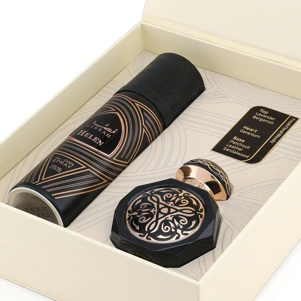 مجموعة عطور قصة هيلين الفاخرة (عطر 100 مل وبخاخ للشعر والجسم 100 مل)