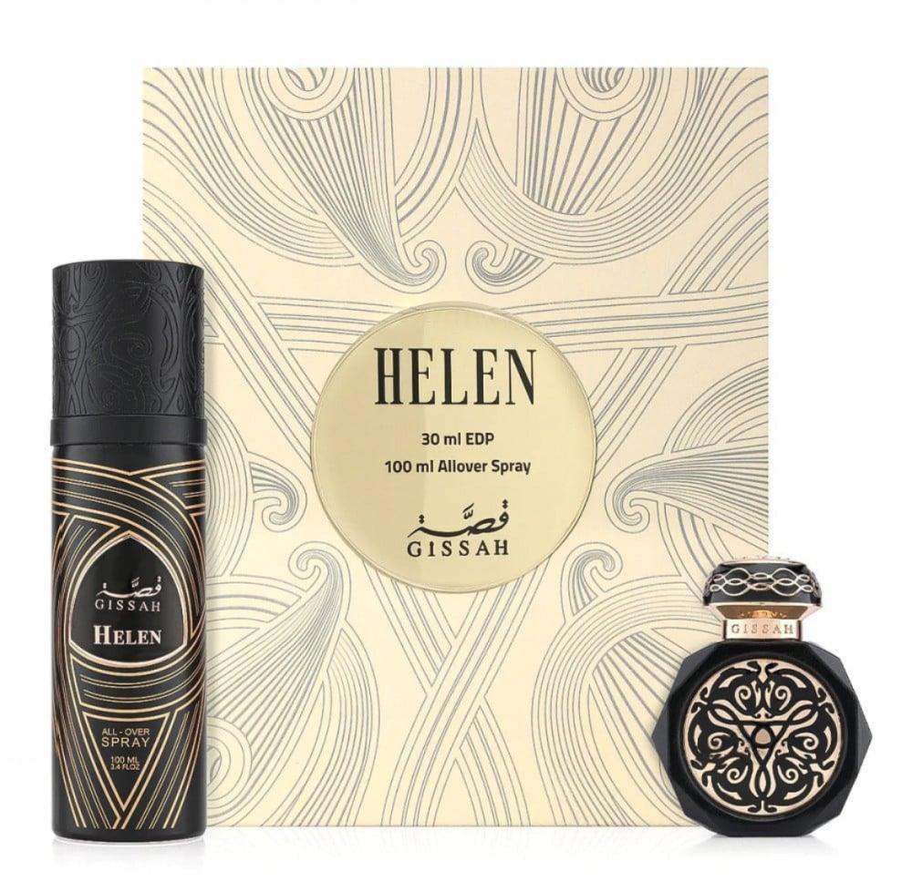 مجموعة عطور قصة هيلين الفاخرة (عطر 100 مل وبخاخ للشعر والجسم 100 مل)