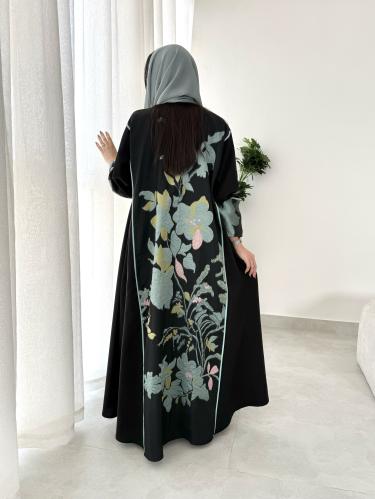 Z290 / قماش كريب مينيمات مع اورقنزا مشجر بالخلف