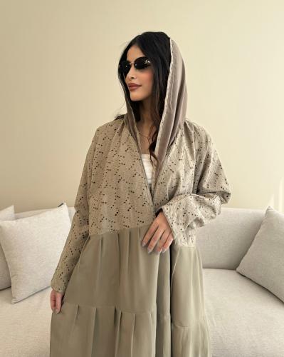 Z318 / قماش لينن مخرم فوق وتحت كريب ياباني وكسرات