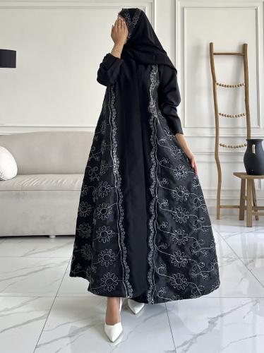 Z306 / قماش كريب وقماش اورقنزا مشجر جهتين يمين ويسار