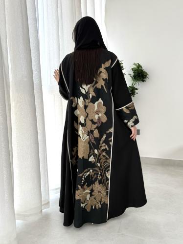 Z289 / قماش كريب مينيمات مع اورقنزا مشجر بالخلف