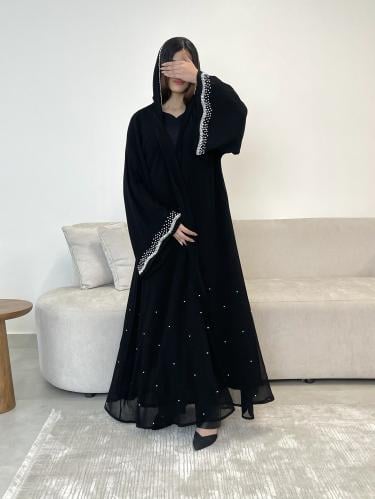 Z264 / قماش دبل شيفون  وشك لولو  متوفره ابيض واسود