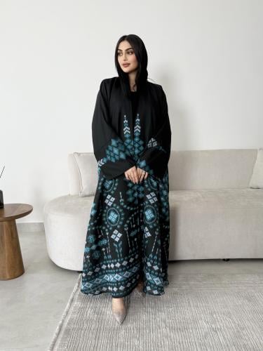 Z287 / قماش اورقنزا تركي مشجر حاشية وطرف الكم