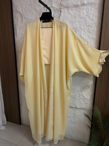 عباية موج هش هش (لون الزبده)