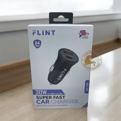 شاحن سياره 30واط منفذين PDوUSB شركه فلانت