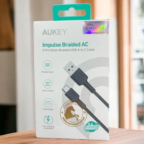 كيبل USBتايب سي 0.9متر أسود اوكي