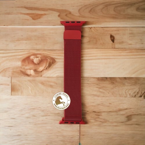 سوار ساعه ابل ستيل أحمر مقاس 44-42