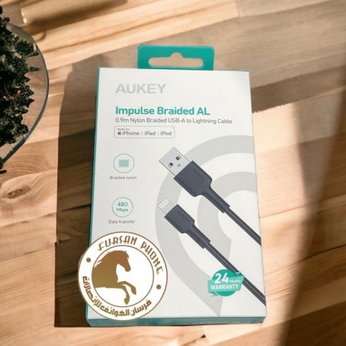 كيبل أوكي شحن و مزامنة لايتنينق ضد القطع نايلون 90 سم - أسود