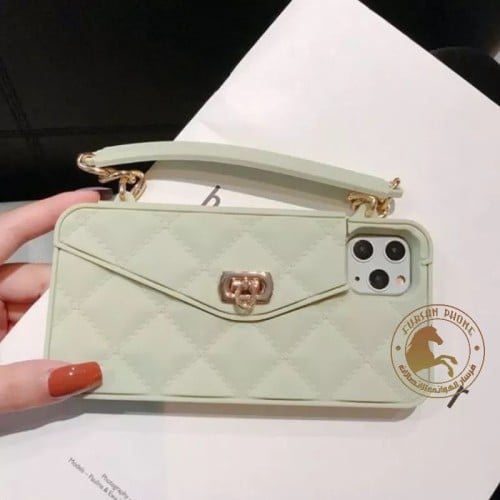 كفر أيفون X مع محفضه بطايق لون أخضر